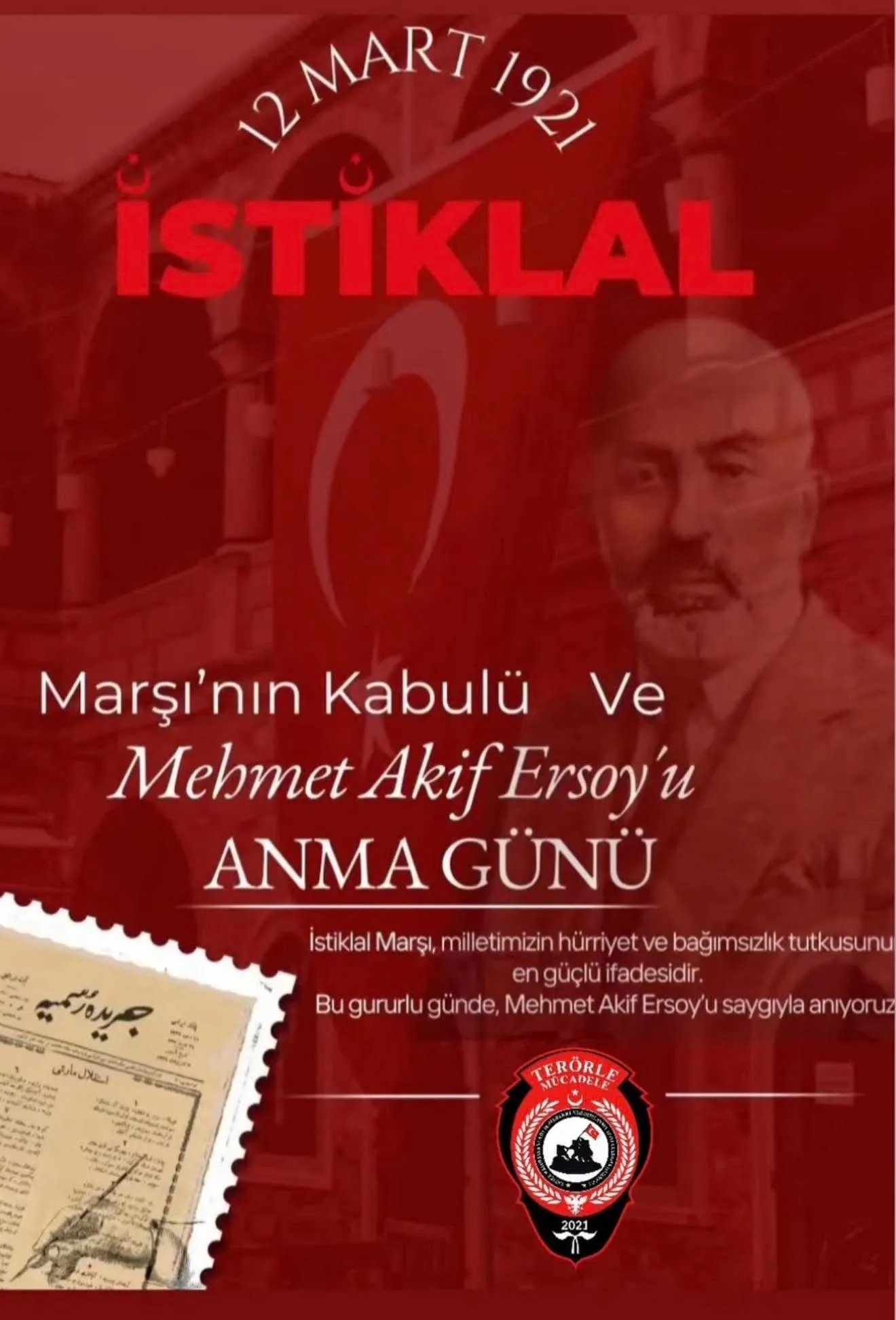 İSTİKLAL MARŞIMIZIN KABULÜ ve MEHMET AKİF ERSOY’u ANMA GÜNÜ